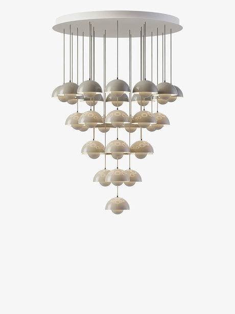 Flowerpot Chandelier VP10, 31 pendants fra &Tradition - Grey beige - Jacobsen Plus