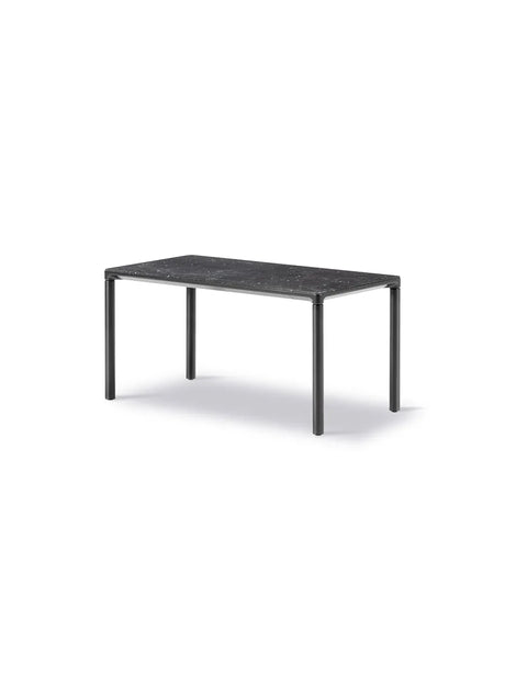 Piloti Bord, sort marquina fra Fredericia Furniture - 6610: 75 x 39 x H35 cm / Sort pulverlakeret aluminium - Jacobsen Plus