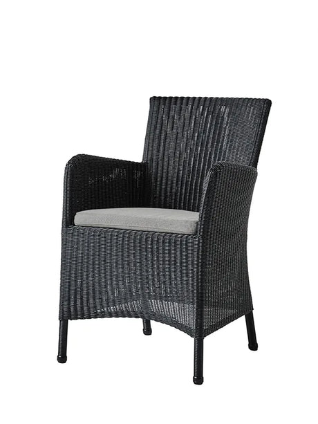 Hampsted Havestol fra Cane-line - Sort / Taupe sædehynde - Jacobsen Plus