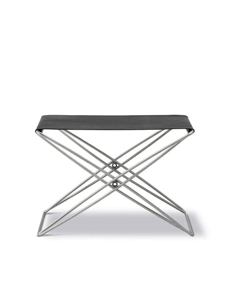 JG Folding Stool fra Fredericia Furniture - Læder Max 98, Black - Jacobsen Plus