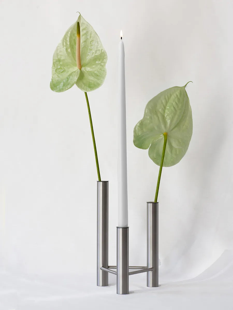 VISTA vase og lysestage, mat stål fra Kay Bojesen - 2 - Jacobsen Plus