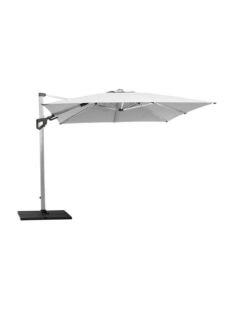 Hyde Luxe Parasol 3x3 m. med tilt inkl. fod fra Cane-line - Dusty white - Jacobsen Plus