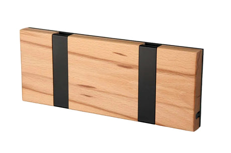 KNAX knagerække med to knager fra LoCa - Kernebøg / Sorte knager - Jacobsen Plus