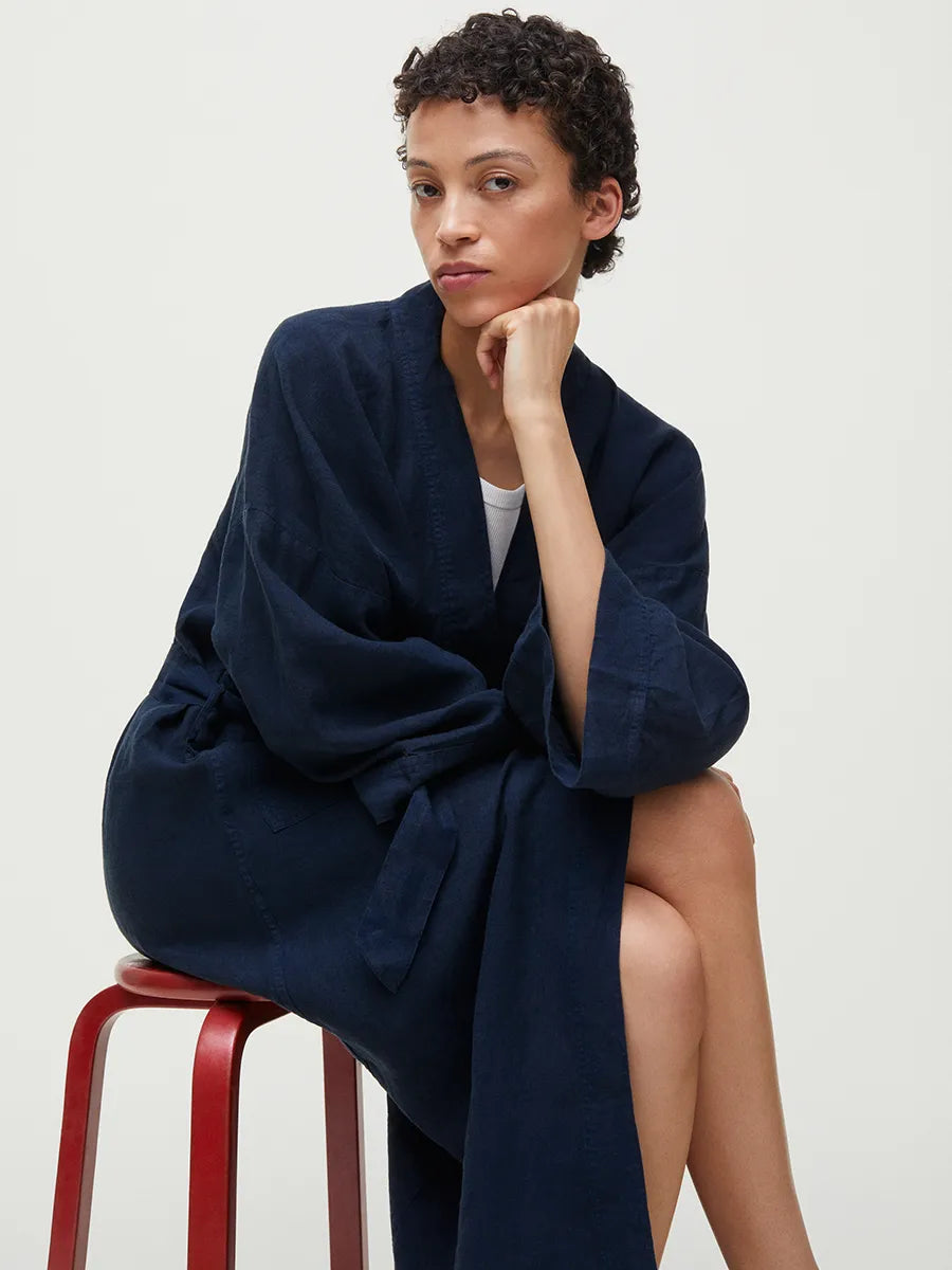 Kimono Linen, navy fra Aiayu - 3 - Jacobsen Plus