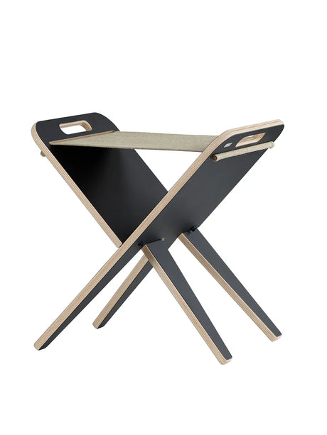 Klaburet m. Sæde i Hør fra Piet Hein - Sort laminat - Jacobsen Plus