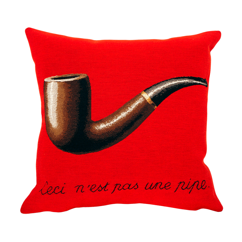 Magritte La trahison des images rouge pude fra Poulin Design - 1 - Jacobsen Plus