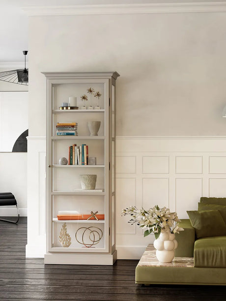 Vitrineskab Classic V1, lys grå fra Lindebjerg Design - 2 - Jacobsen Plus