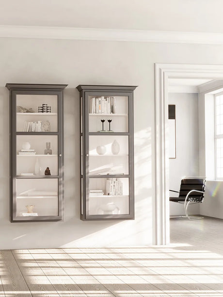 Væghængt Vitrineskab Classic V4, antracit fra Lindebjerg Design - 2 - Jacobsen Plus