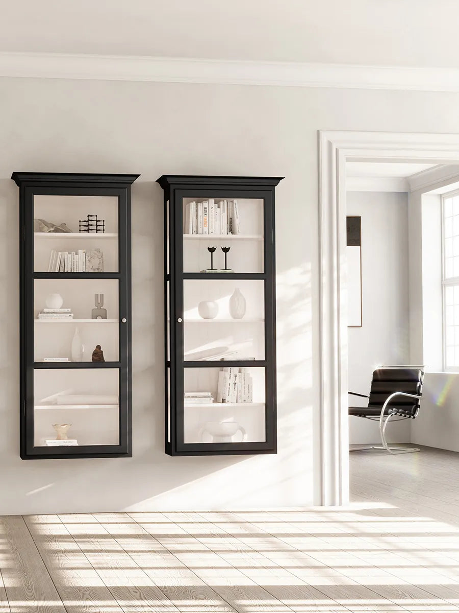Væghængt Vitrineskab Classic V4, sort fra Lindebjerg Design - 2 - Jacobsen Plus