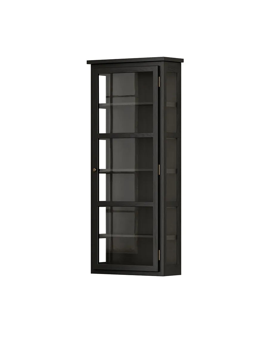 Væghængt Vitrineskab N4, dark oak fra Lindebjerg Design
