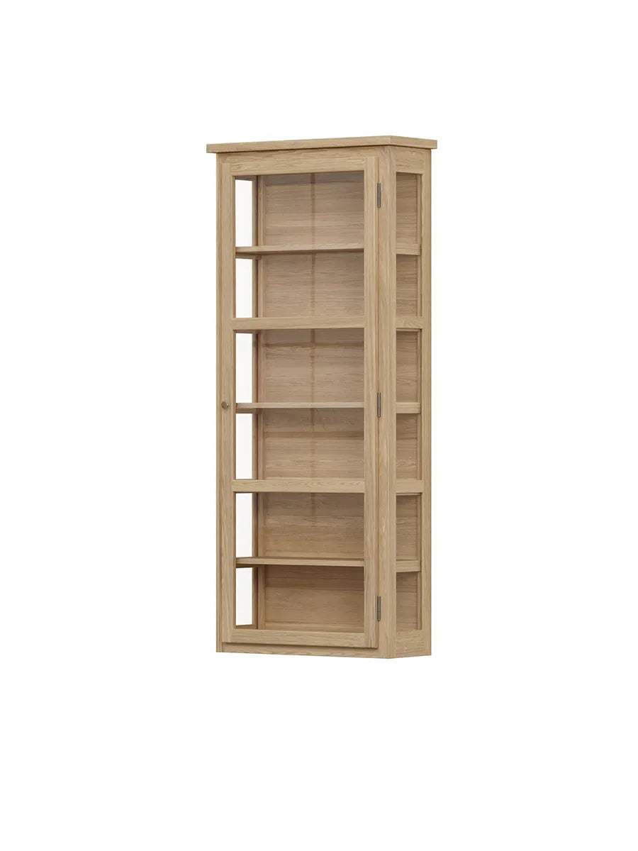 Væghængt Vitrineskab N4, light oak fra Lindebjerg Design