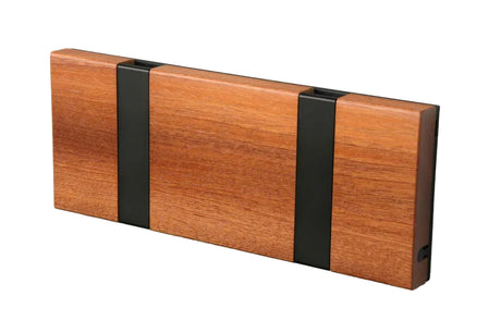 KNAX knagerække med to knager fra LoCa - Mahogni / Sorte knager - Jacobsen Plus