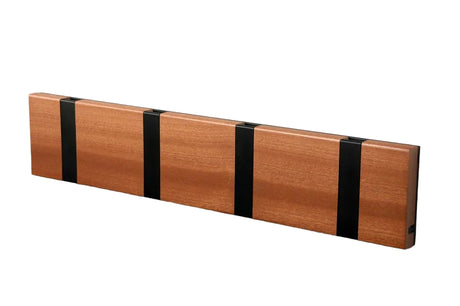 KNAX knagerække med fire knager fra LoCa - Mahogni / Sorte knager - Jacobsen Plus