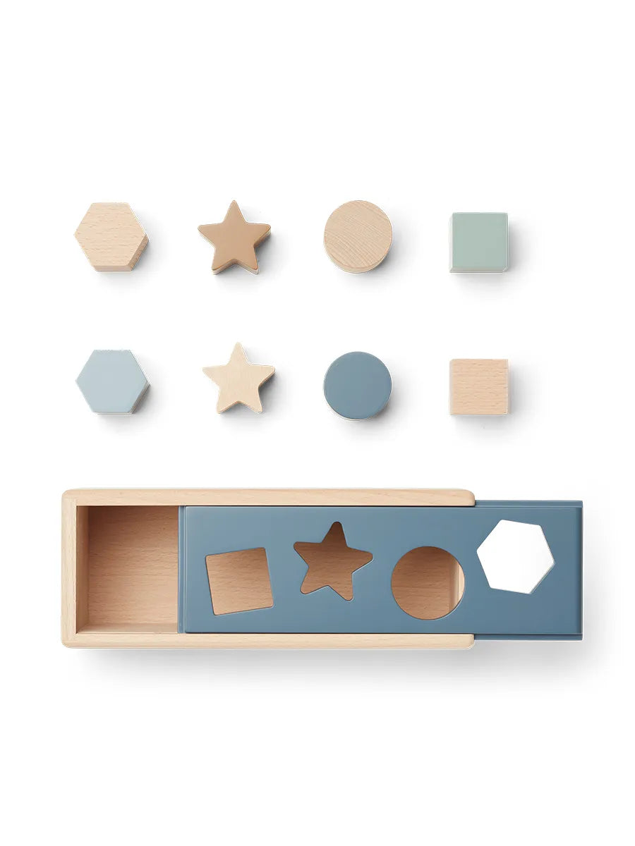 Midas puttekasse, geometric whale blue multi mix fra Liewood - 1 - Jacobsen Plus