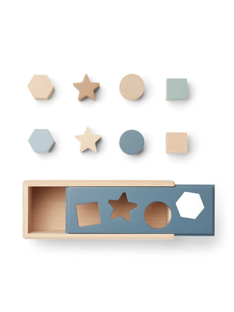 Midas puttekasse, geometric whale blue multi mix fra Liewood - 1 - Jacobsen Plus