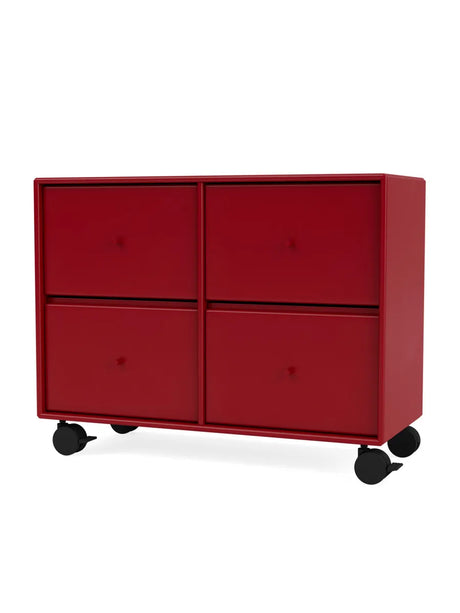 4124 kommode inkl. hjul fra Montana - Beetroot - Jacobsen Plus