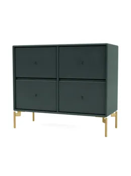 4124 kommode inkl. ben fra Montana - Black Jade / Messing - Jacobsen Plus