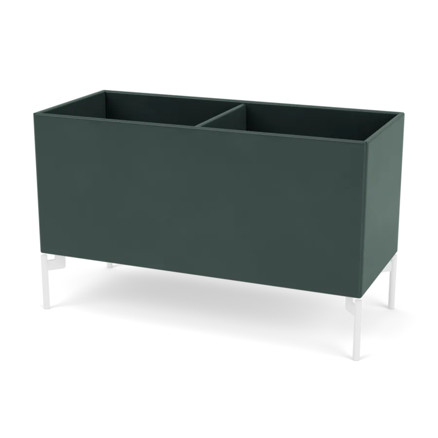 Plantekasse B69,6 cm D30, inkl. ben fra Montana - Black Jade / Snow - Jacobsen Plus