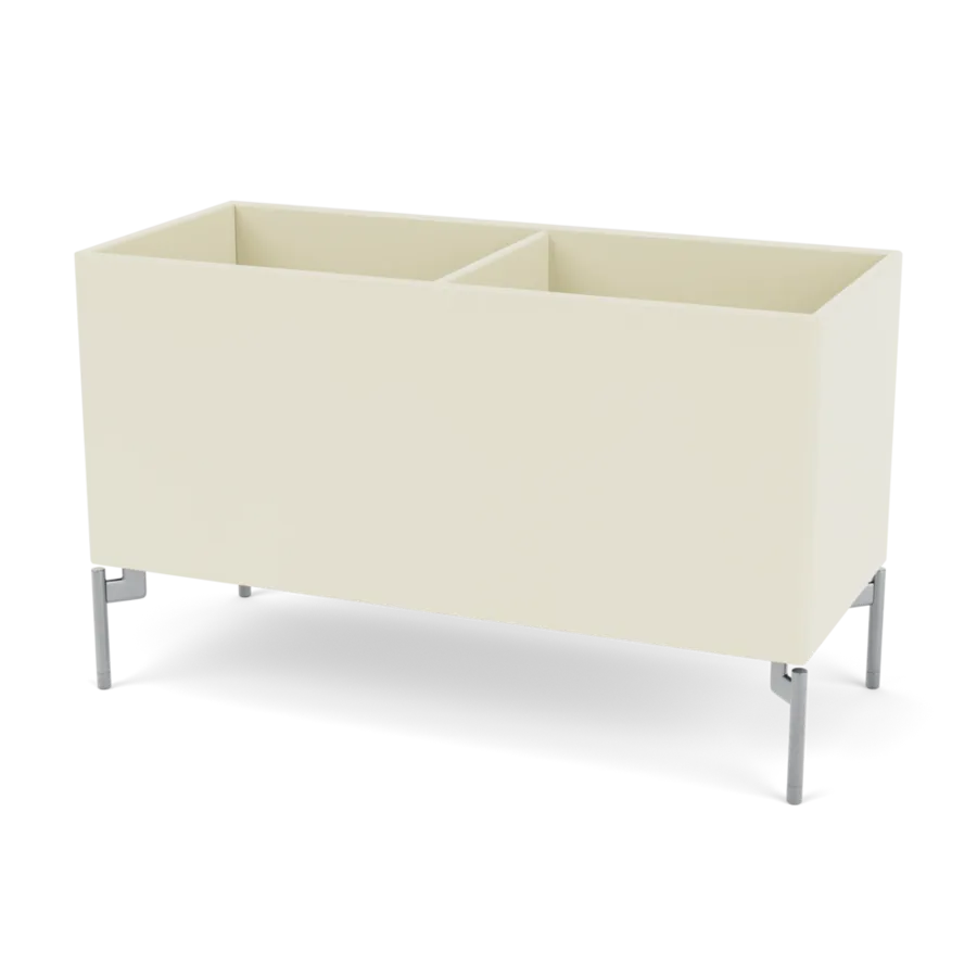 Plantekasse B69,6 cm D30, inkl. ben fra Montana - Vanilla / Krom - Jacobsen Plus