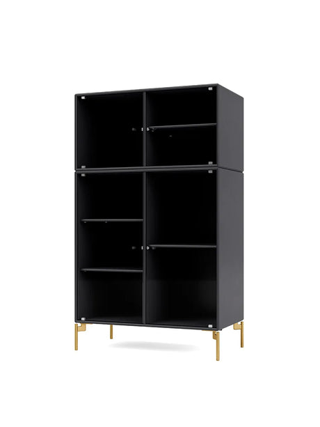 Ripple III Vitrineskab, inkl. ben fra Montana - Anthracite / Messing - Jacobsen Plus