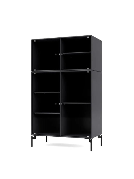 Ripple III Vitrineskab, inkl. ben fra Montana - Anthracite / Black - Jacobsen Plus