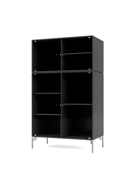 Ripple III Vitrineskab, inkl. ben fra Montana - Anthracite / Krom - Jacobsen Plus