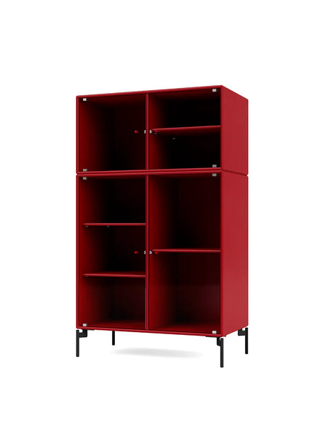 Ripple III Vitrineskab, inkl. ben fra Montana - Beetroot / Black - Jacobsen Plus