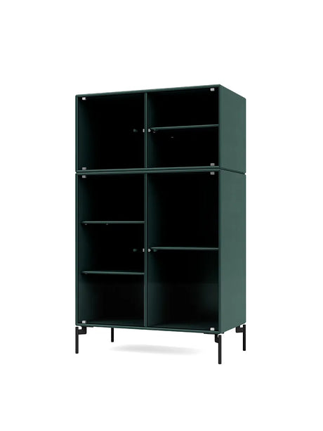 Ripple III Vitrineskab, inkl. ben fra Montana - Black Jade / Black - Jacobsen Plus