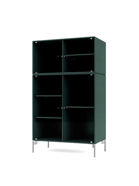 Ripple III Vitrineskab, inkl. ben fra Montana - Black Jade / Krom - Jacobsen Plus