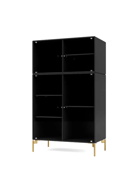 Ripple III Vitrineskab, inkl. ben fra Montana - Black / Messing - Jacobsen Plus