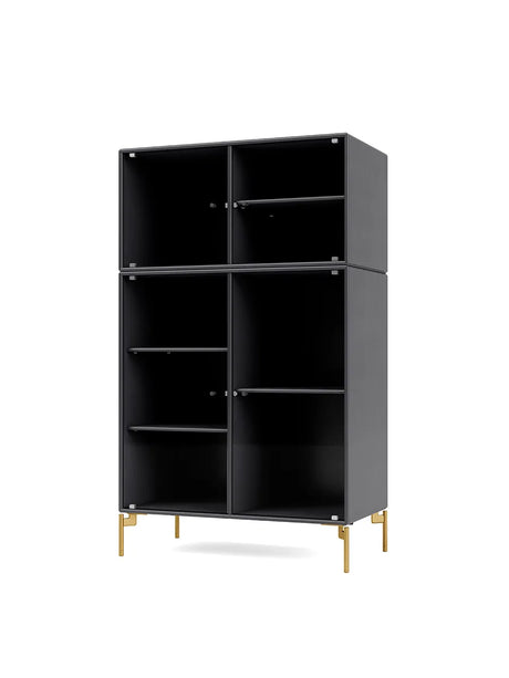 Ripple III Vitrineskab, inkl. ben fra Montana - Coal / Messing - Jacobsen Plus