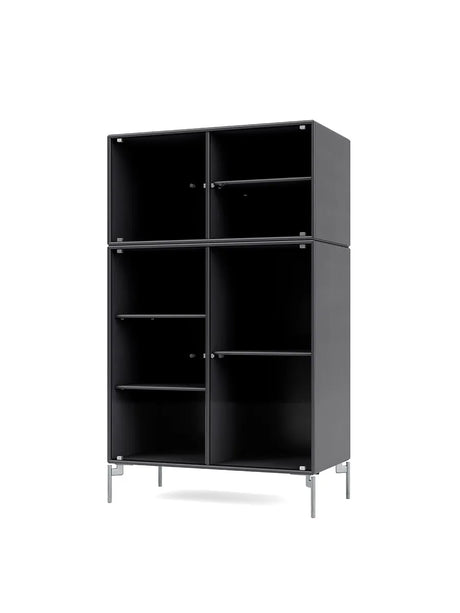 Ripple III Vitrineskab, inkl. ben fra Montana - Coal / Krom - Jacobsen Plus