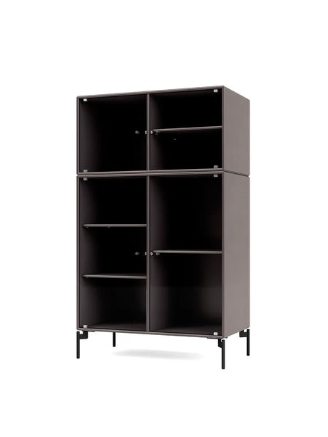 Ripple III Vitrineskab, inkl. ben fra Montana - Coffee / Black - Jacobsen Plus