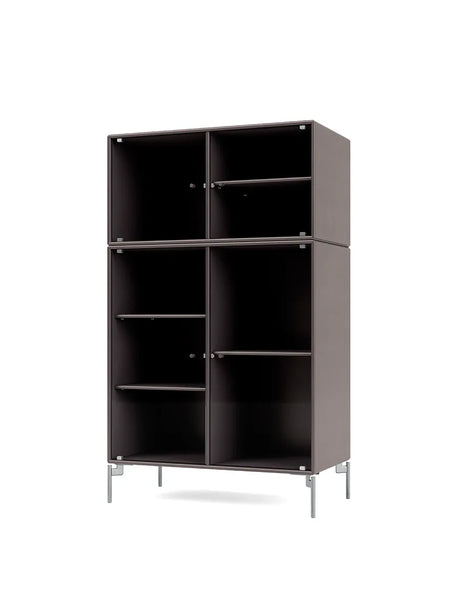 Ripple III Vitrineskab, inkl. ben fra Montana - Coffee / Krom - Jacobsen Plus