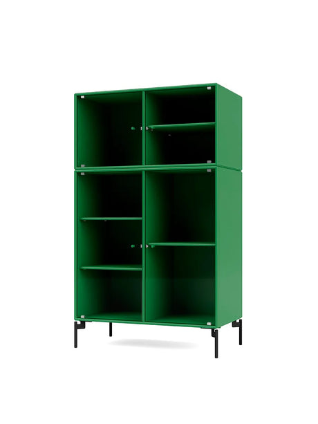 Ripple III Vitrineskab, inkl. ben fra Montana - Parsley / Black - Jacobsen Plus