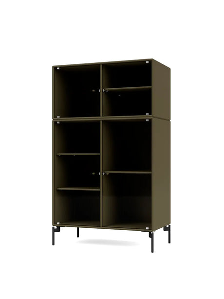 Ripple III Vitrineskab, inkl. ben fra Montana - Oregano / Black - Jacobsen Plus