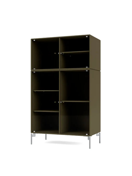 Ripple III Vitrineskab, inkl. ben fra Montana - Oregano / Krom - Jacobsen Plus