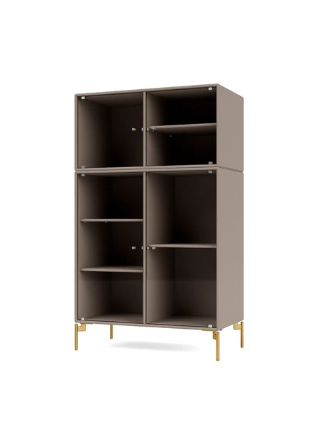 Ripple III Vitrineskab, inkl. ben fra Montana - Truffle / Messing - Jacobsen Plus