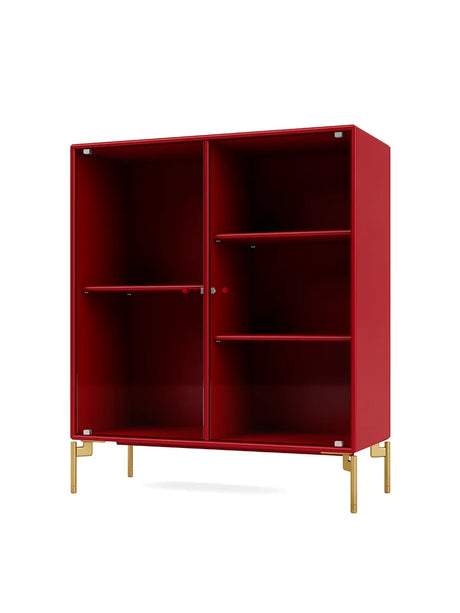 Ripple II Vitrineskab, inkl. ben fra Montana - Beetroot / Messing - Jacobsen Plus