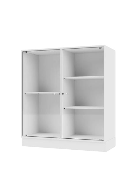 Ripple II Vitrineskab, inkl. sokkel fra Montana - New white / Sokkel 7 cm - Jacobsen Plus