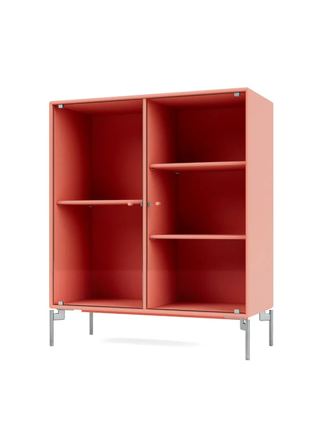 Ripple II Vitrineskab, inkl. ben fra Montana - Rhubarb / Krom - Jacobsen Plus