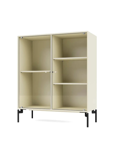 Ripple II Vitrineskab, inkl. ben fra Montana - Vanilla / Black - Jacobsen Plus