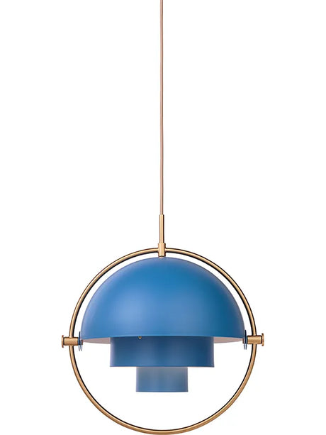 Multi-Lite pendel fra GUBI - Blå skærm - messing stel - Jacobsen Plus