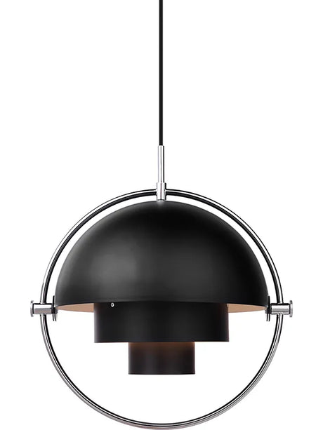 Multi-Lite pendel fra GUBI - Sort skærm - krom stel - Jacobsen Plus