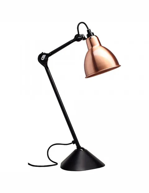 Nr. 205 bordlampe fra Lampe Gras - Sort stel / Kobber - Jacobsen Plus