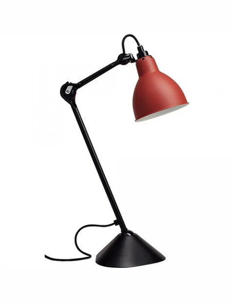 Nr. 205 bordlampe fra Lampe Gras - Sort stel / Rød - Jacobsen Plus
