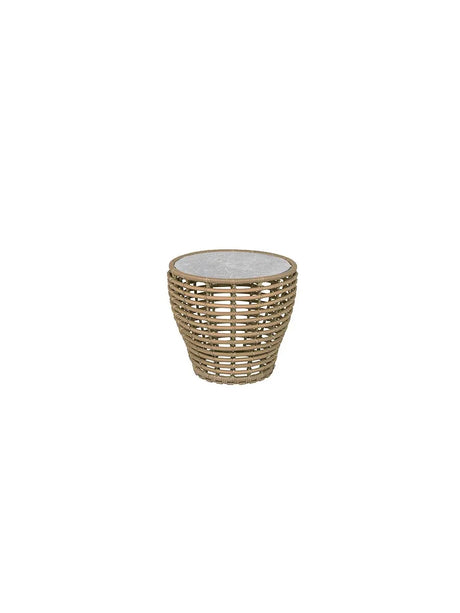 Basket Sofabord fra Cane-line - Lille - H45 x Ø50 cm / Natural-Fossil Grey - Jacobsen Plus
