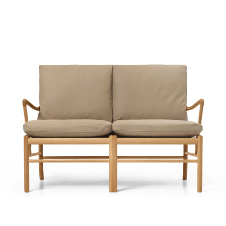 OW149-2 Colonial sofa eg olie, Terra-læder af Ole Wanscher - Terra Marble 20366 - Jacobsen Plus