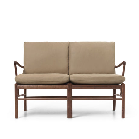 OW149-2 Colonial sofa valnød olie, Terra-læder af Ole Wanscher - Terra Marble 20366 - Jacobsen Plus