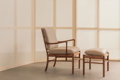 OW149 Colonial lænestol, valnød olie, Terra-læder af Ole Wanscher - 1 - Jacobsen Plus